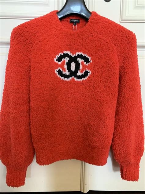 chanel red sweater|chanel ladies hoodie.